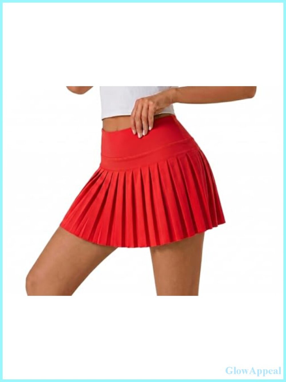 High Rise Pleated Skort with Built-in Shorts Athletic Tennis Skirt